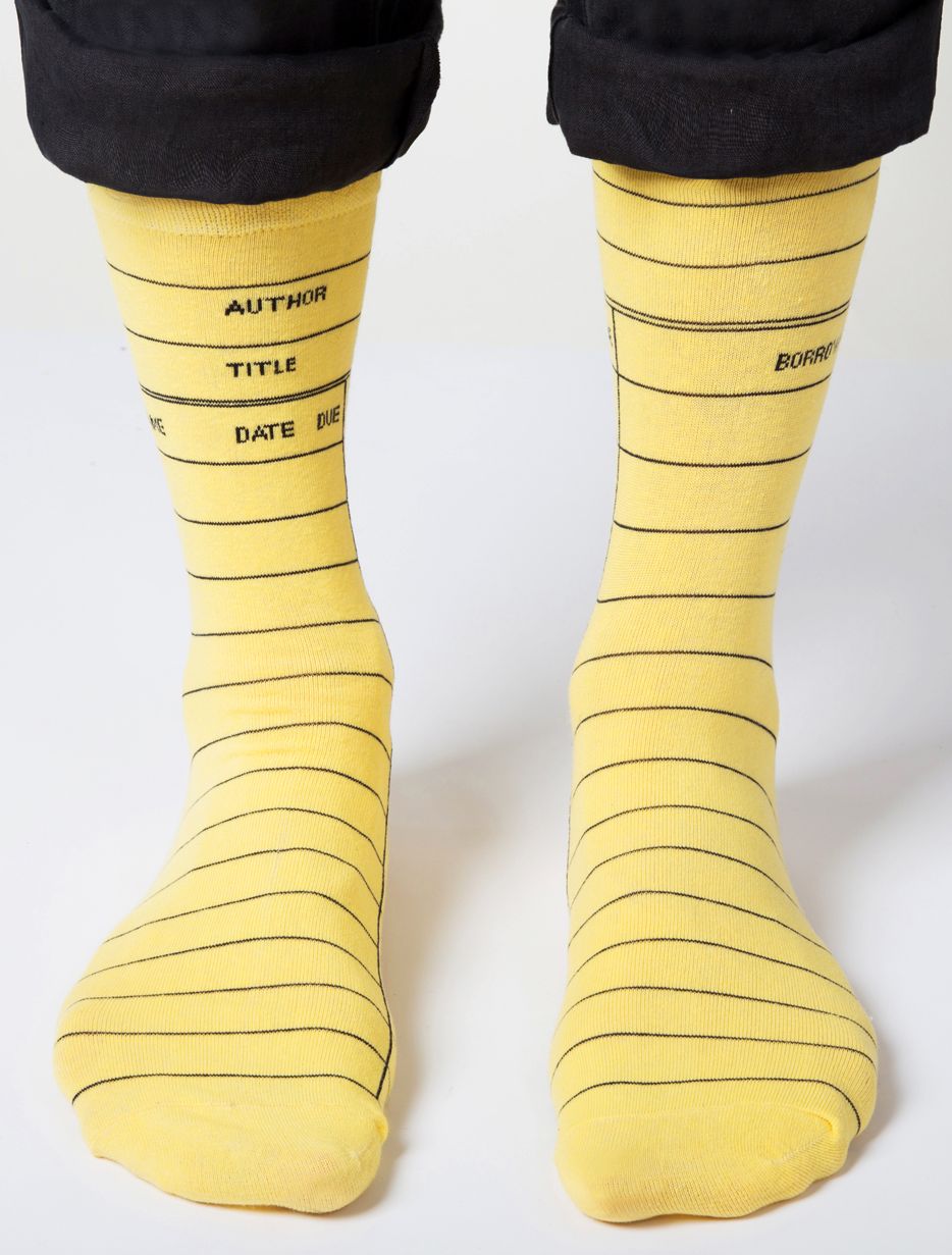 Library Card Crew Socks Unisex 9-11 1 Pair