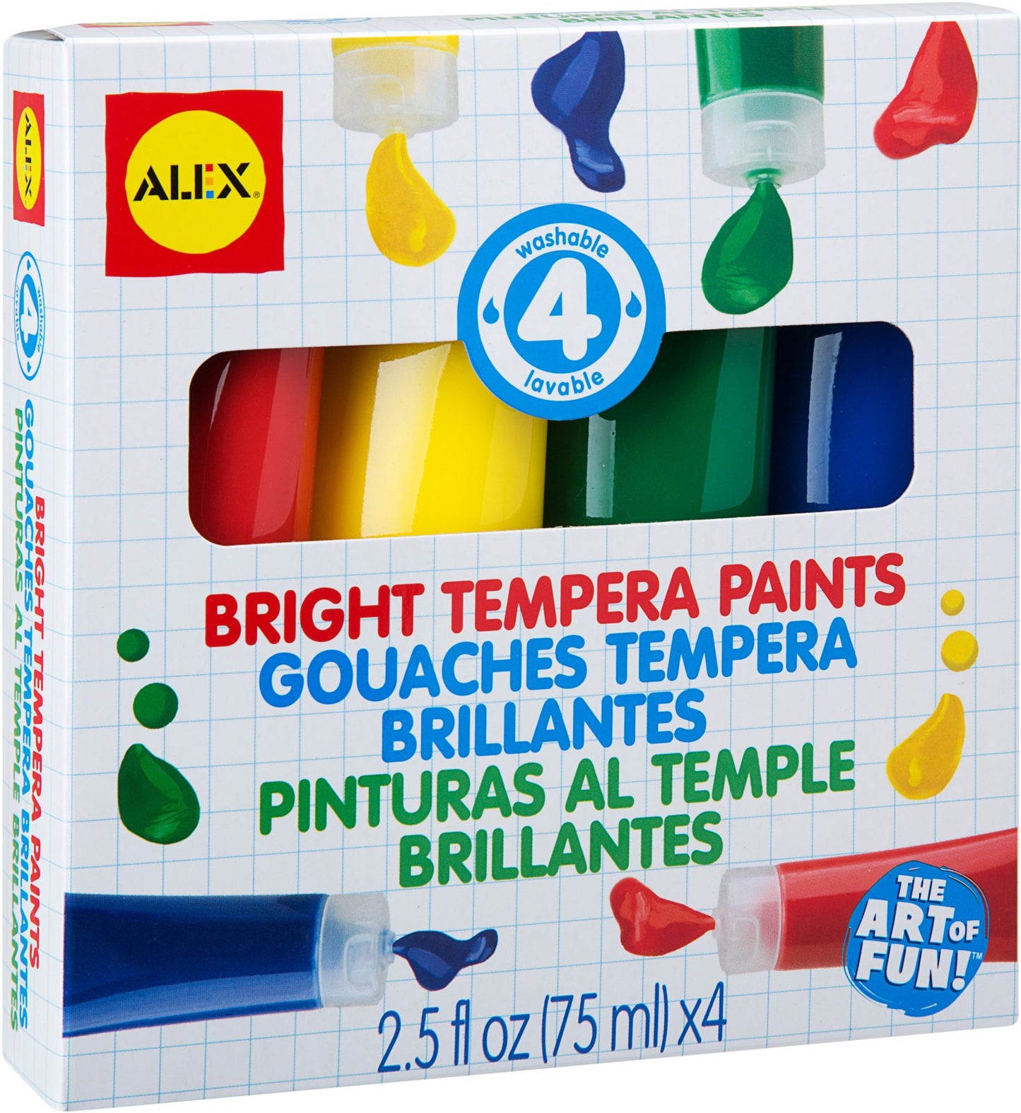 Set of 4 Bright Tempera Paints
