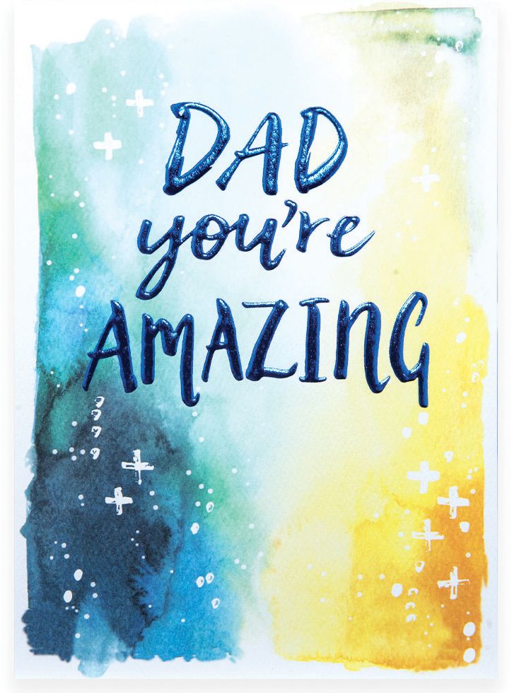 Father's Day Greeting Card Ethereal Watercolor
