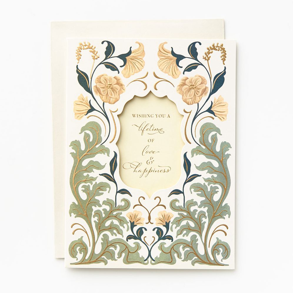 WED OFF/EMBL A6 Diecut Window Floral FLD