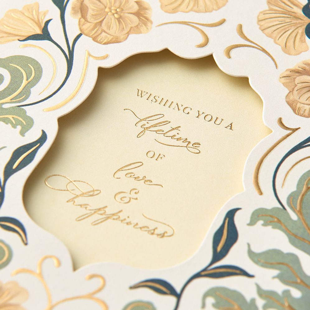 WED OFF/EMBL A6 Diecut Window Floral FLD