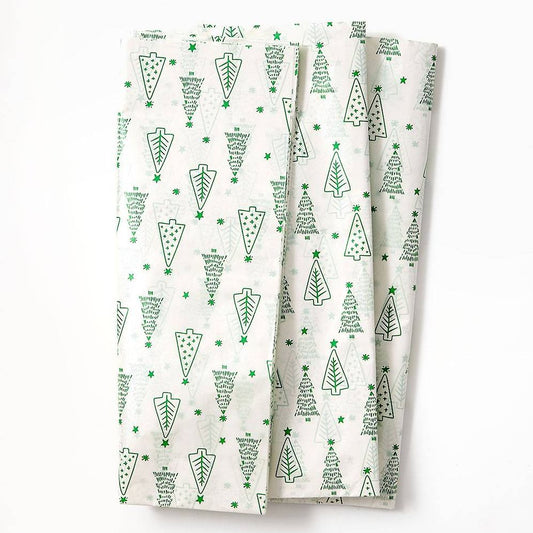 Green Christmas Tree Tissue S/8