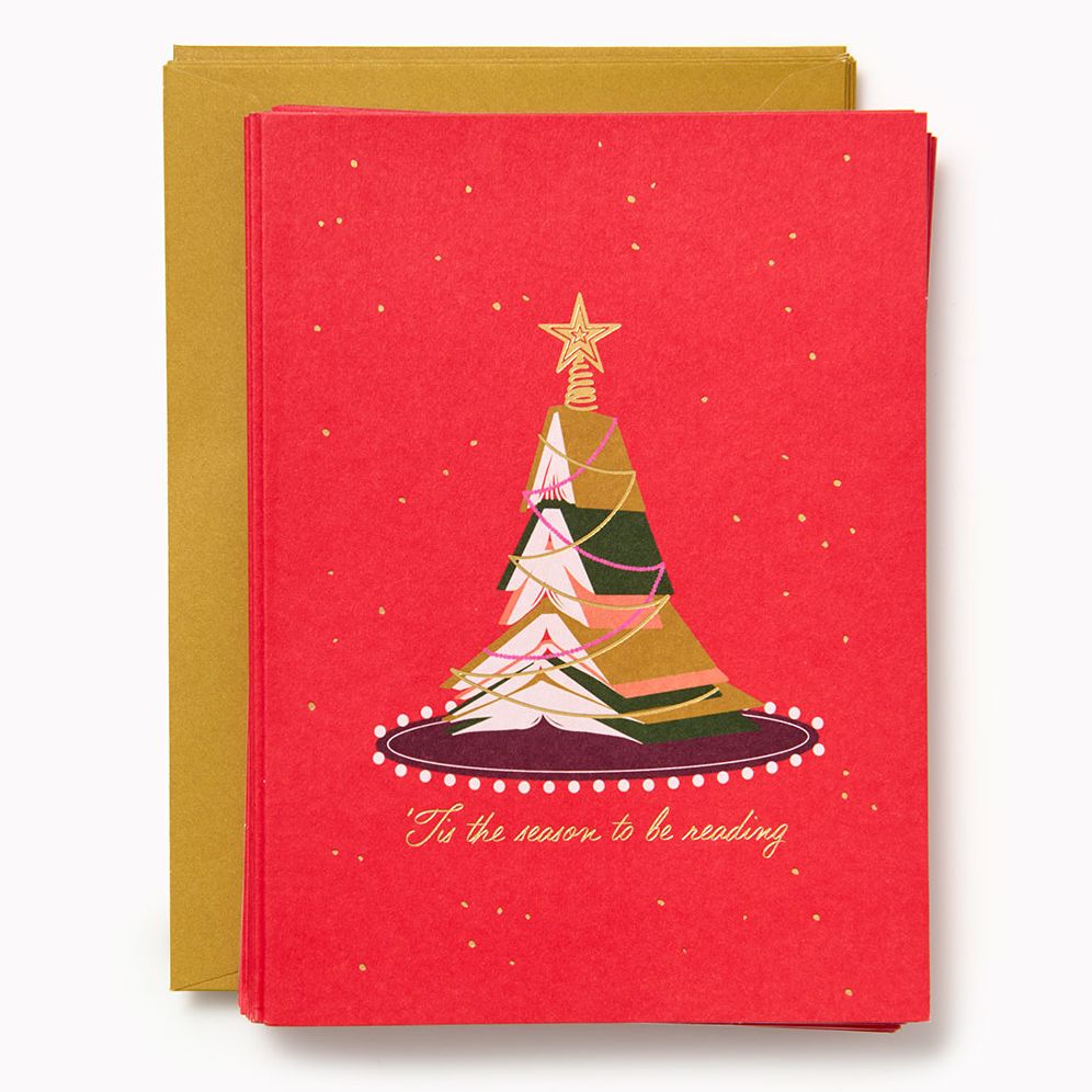 XMAS OFF/FOIL A6 Book Trees FLD S/12