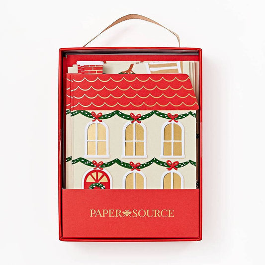 XMAS OFF/FOIL A6 Holiday House FLD S/10