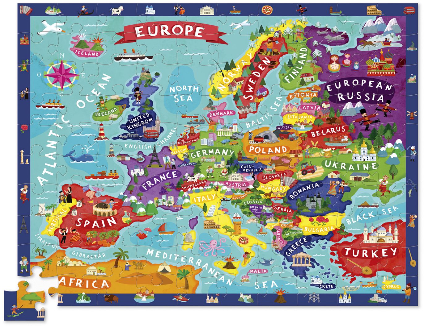 Discover Europe 100 pc Giant Puzzle