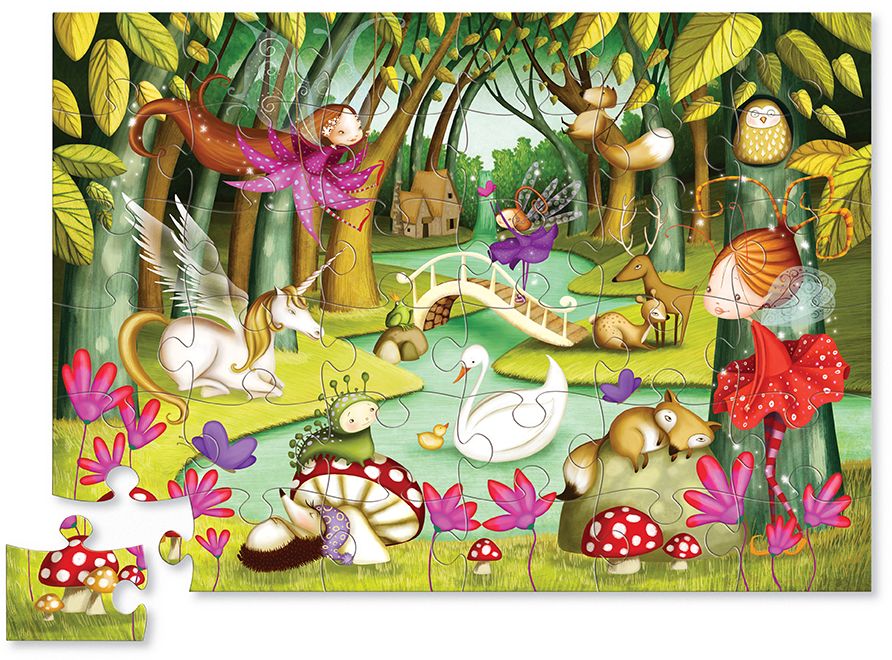 Fairy Forest 36 pc shaped box floor puzzle