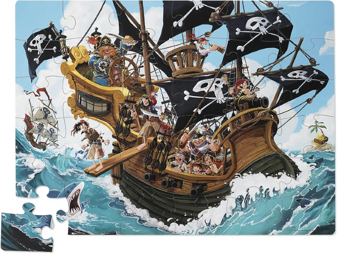 Pirate Shaped Box 36 pc Floor Puzzle