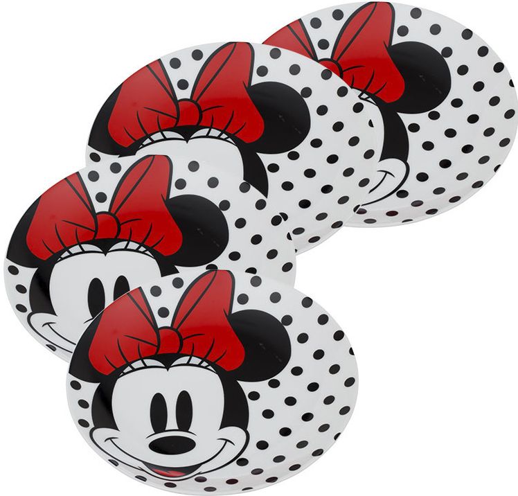 Minnie Mouse 4pc. 8in. Ceramic Plate Set