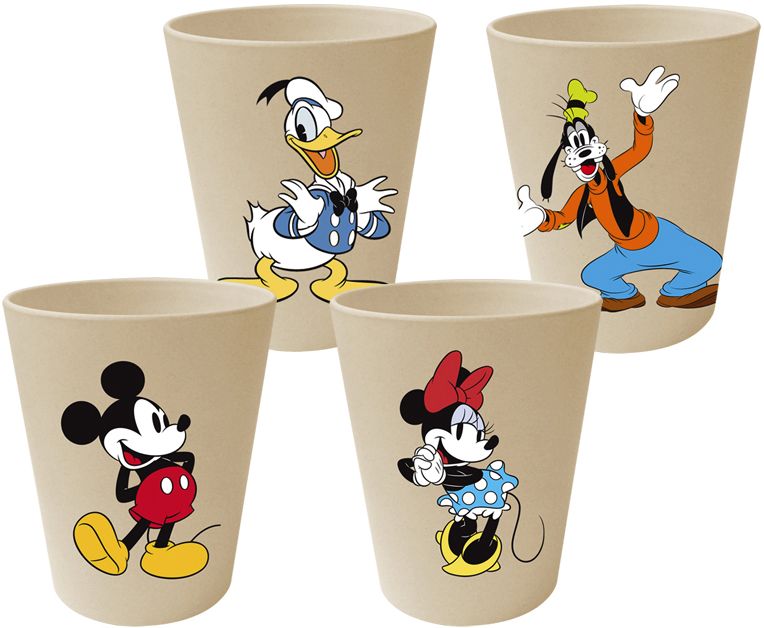 Mickey & Friends 4pc. 10oz. Bamboo Cup Set