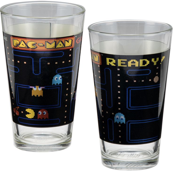 PAC-MAN 2 pc. 16 oz. Laser Decal Glass Set