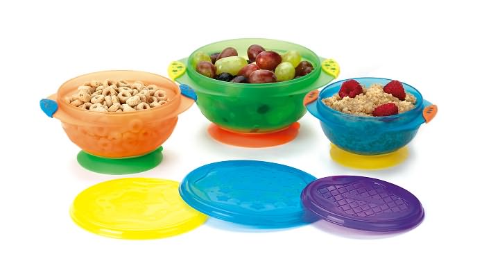 Munchkin Three Stay-Put Suction Bowls (3-pack)