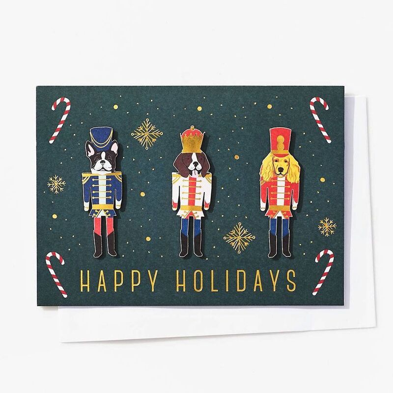 XMAS OFF FOIL A6 Nutcracker Dogs FLD