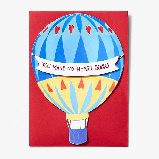 Die Cut Hot Air Balloon Love Card