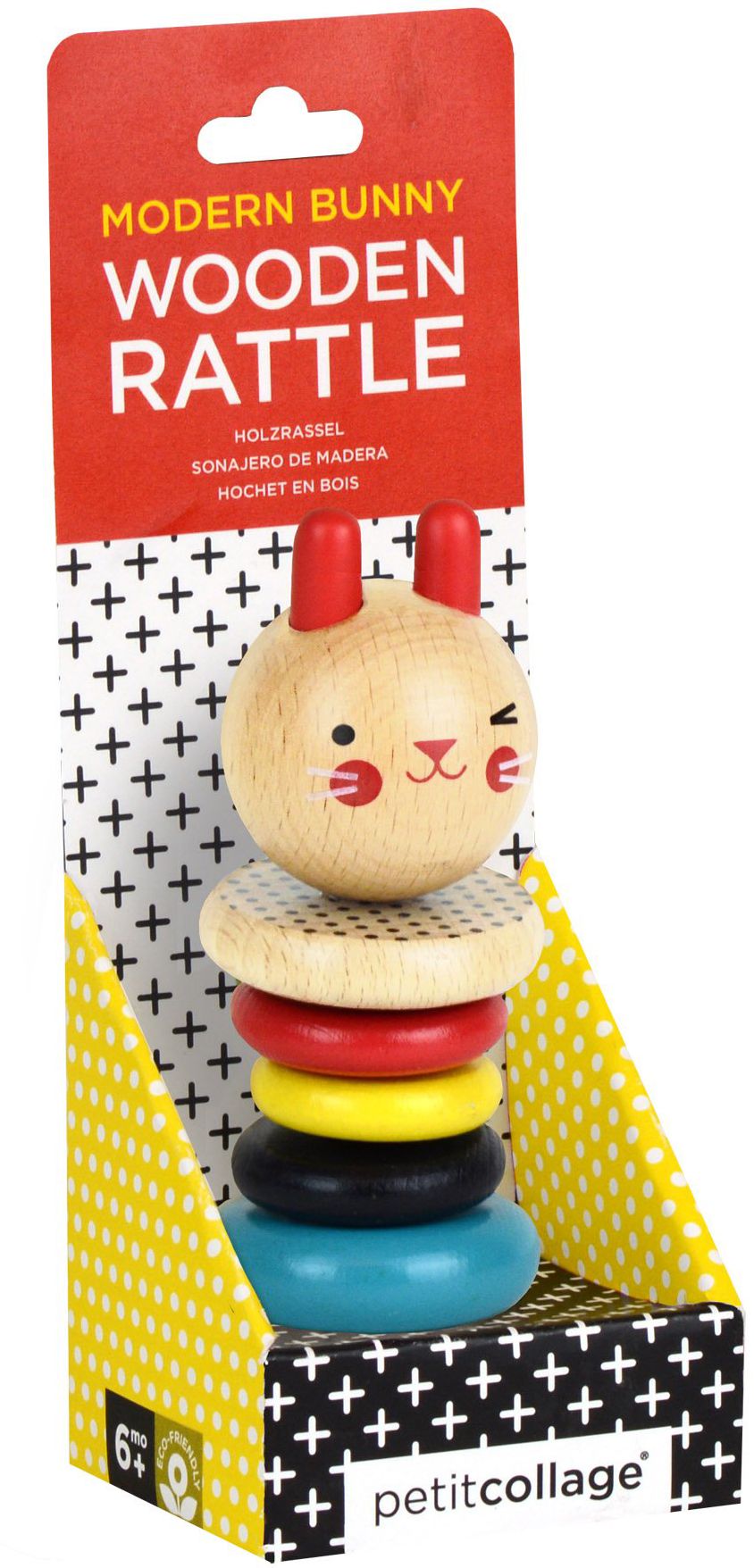 Modern Bunny Wood Rattle Toy