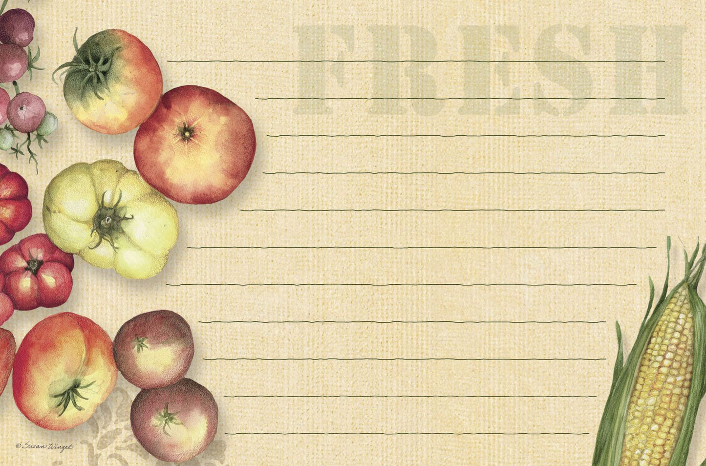 Fresh From The Farm Recipe Cards 4X6
