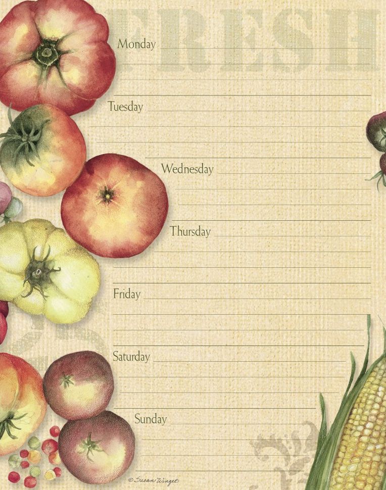 Fresh From The Farm Jumbo Weekly Planner