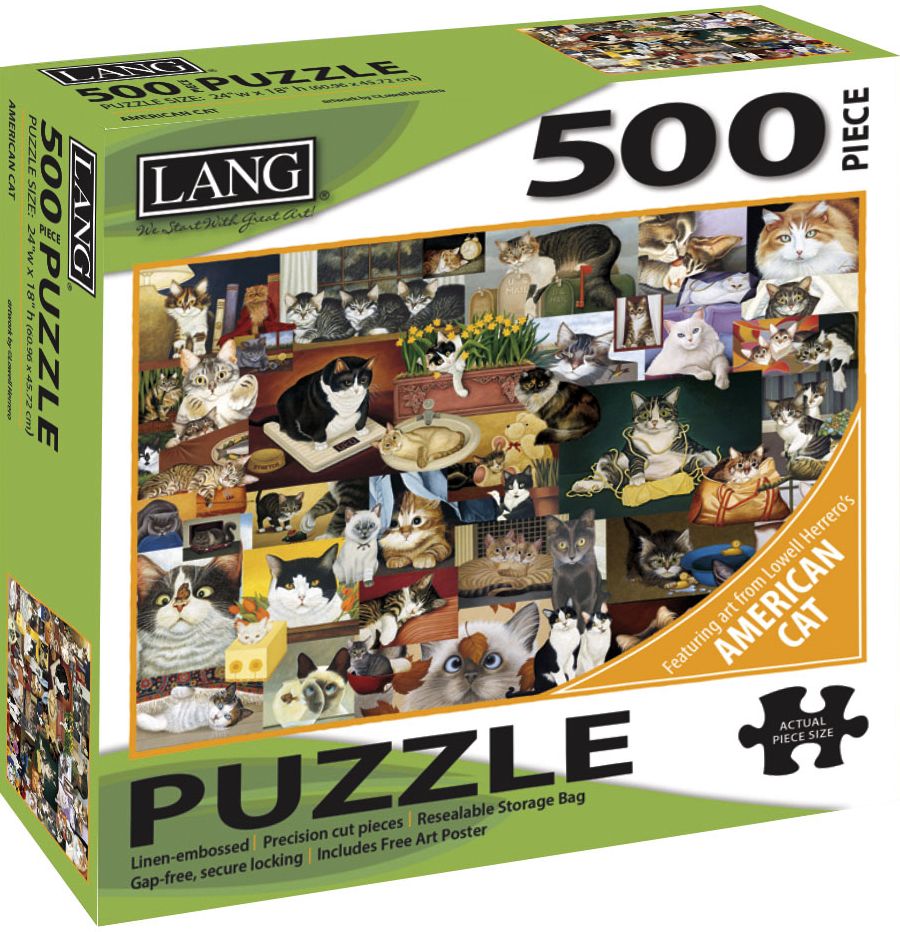 American Cat Collage by Lowell Herrero 500-Piece Puzzle