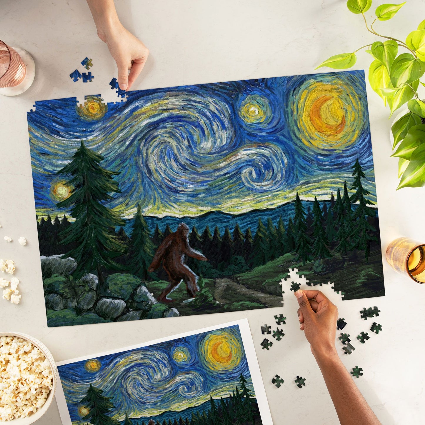 Bigfoot Starry Night 500 Piece Puzzle