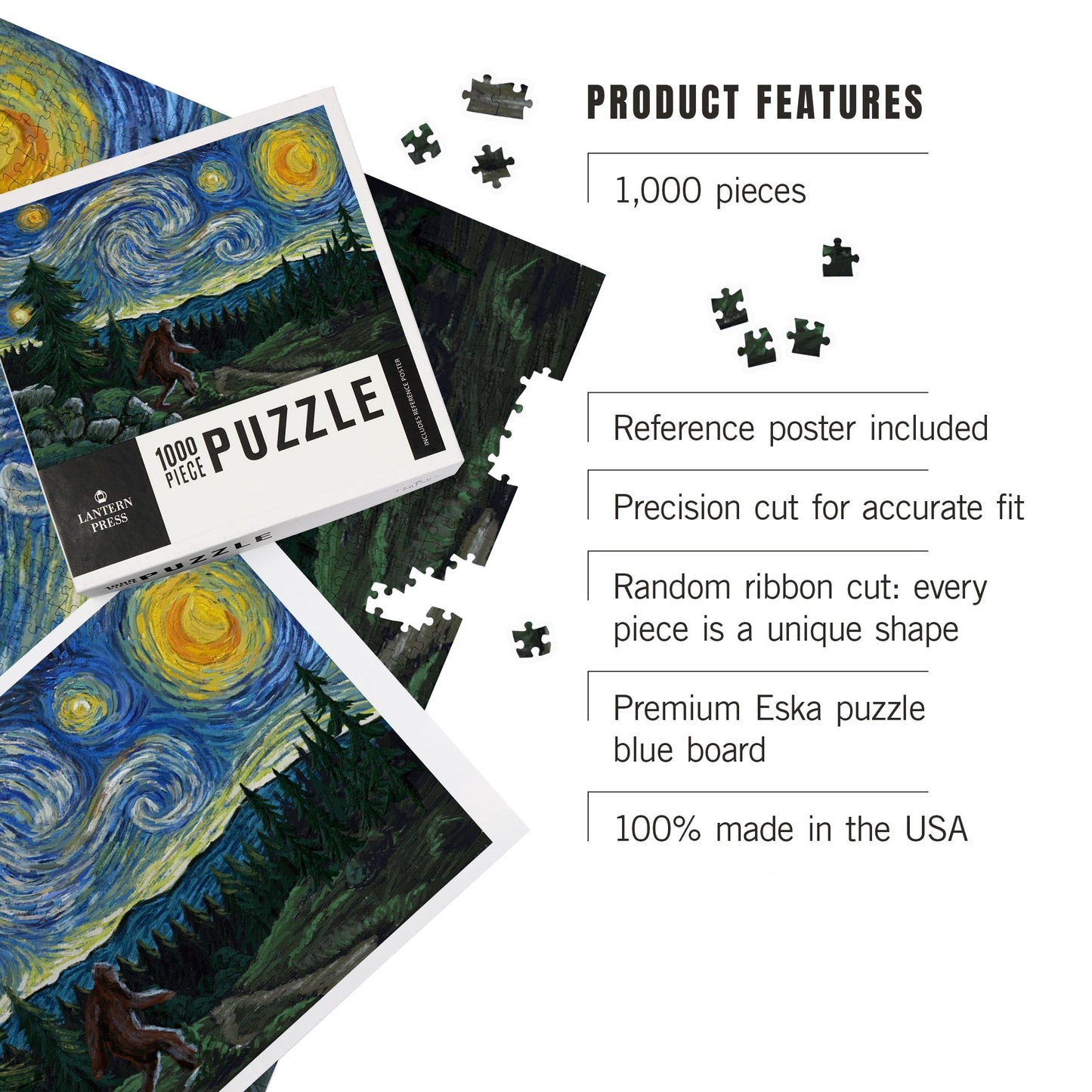 Bigfoot Starry Night 500 Piece Puzzle