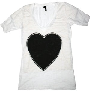 Blackheart Burnout Women's V-Neck (Wht) (Wl) (Blackheart Burnout Women's V-Neck)
