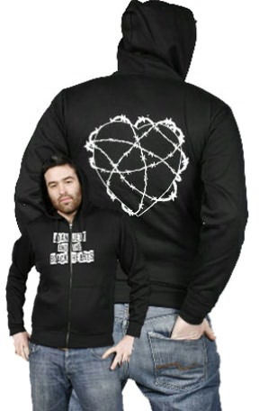 Barbed Wire Men's Hoodie (Blk) (Hood) (Lg) (Joan Jett & The Blackhearts)