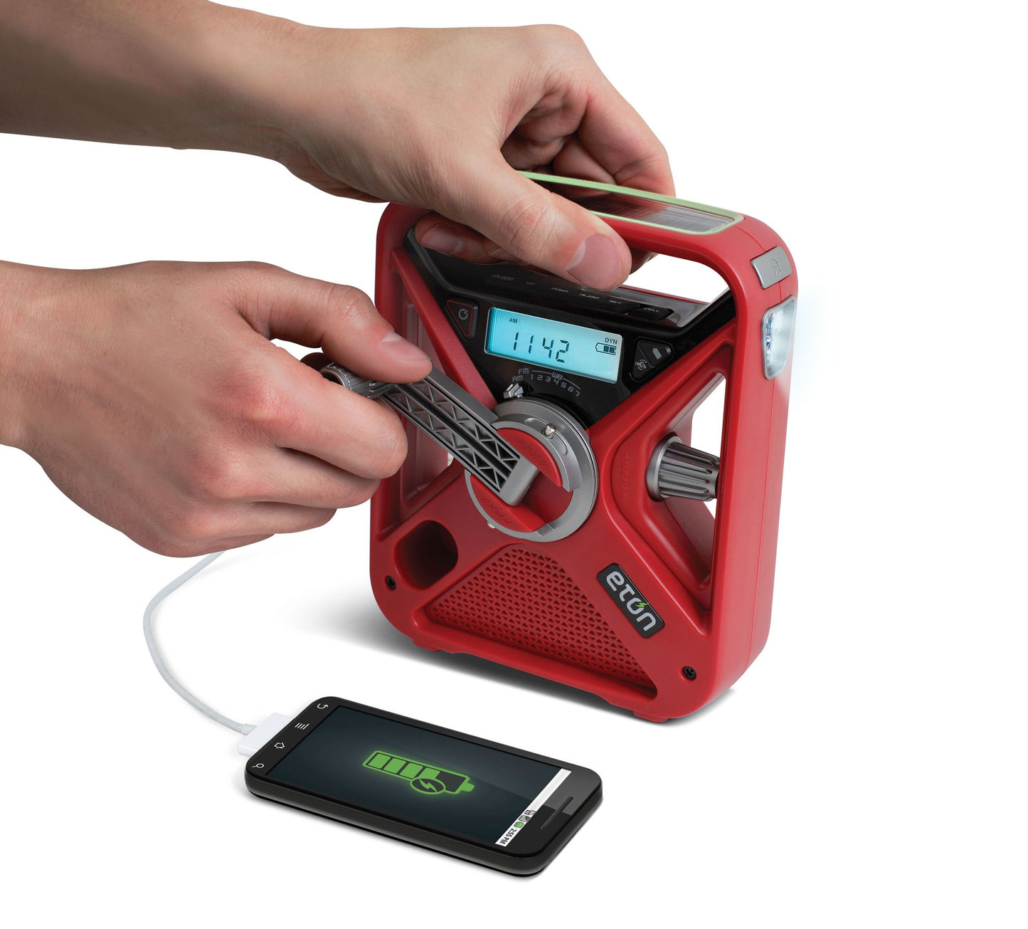 Eton NFRX3WXR Multi-Powered AM/FM/NOAA Weather Radio with LED Flashlight - Red