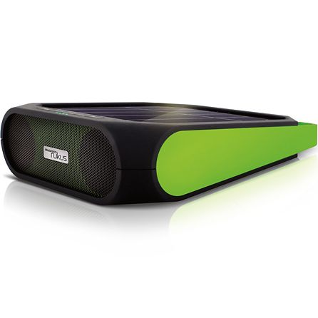 Eton NRKS200B Rugged Rukus Solar Bluetooth Audio System - Black & Green