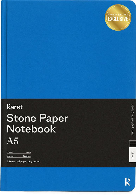 Karst Stone Paper A5 Hardcover Notebook - Boltblue (lined)