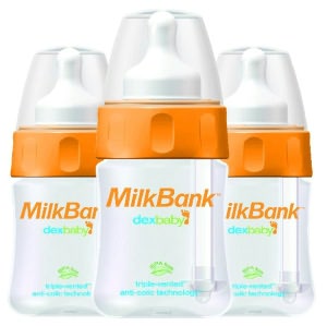 Dex Baby Products Milkbank Vented Feeding Bottles, 5oz 3 pack