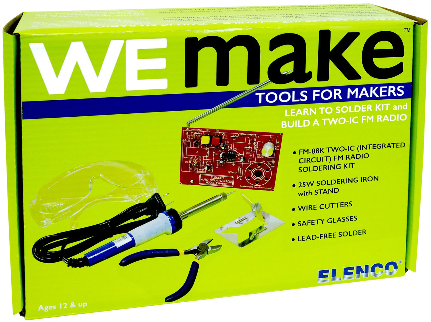 Elenco WE MAKE Learn to Solder FM Radio Kit with Tools