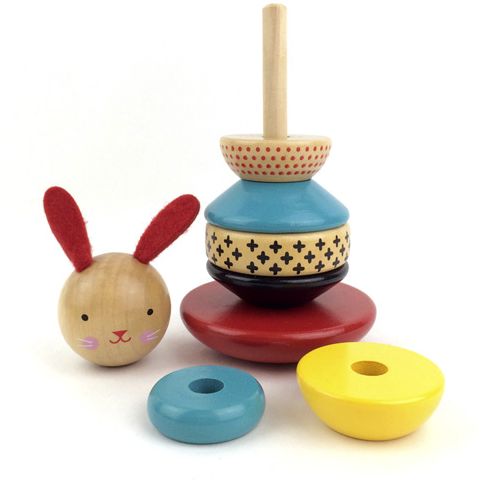 Modern Bunny Wood Stacking Toy