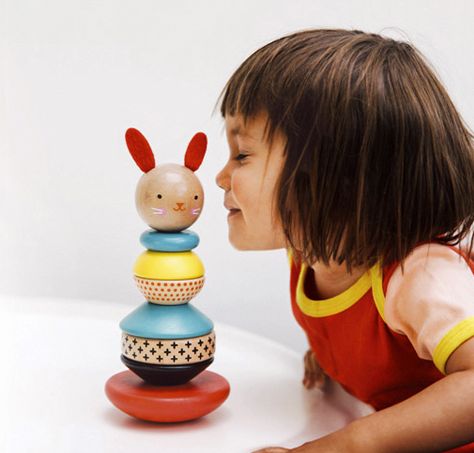 Modern Bunny Wood Stacking Toy