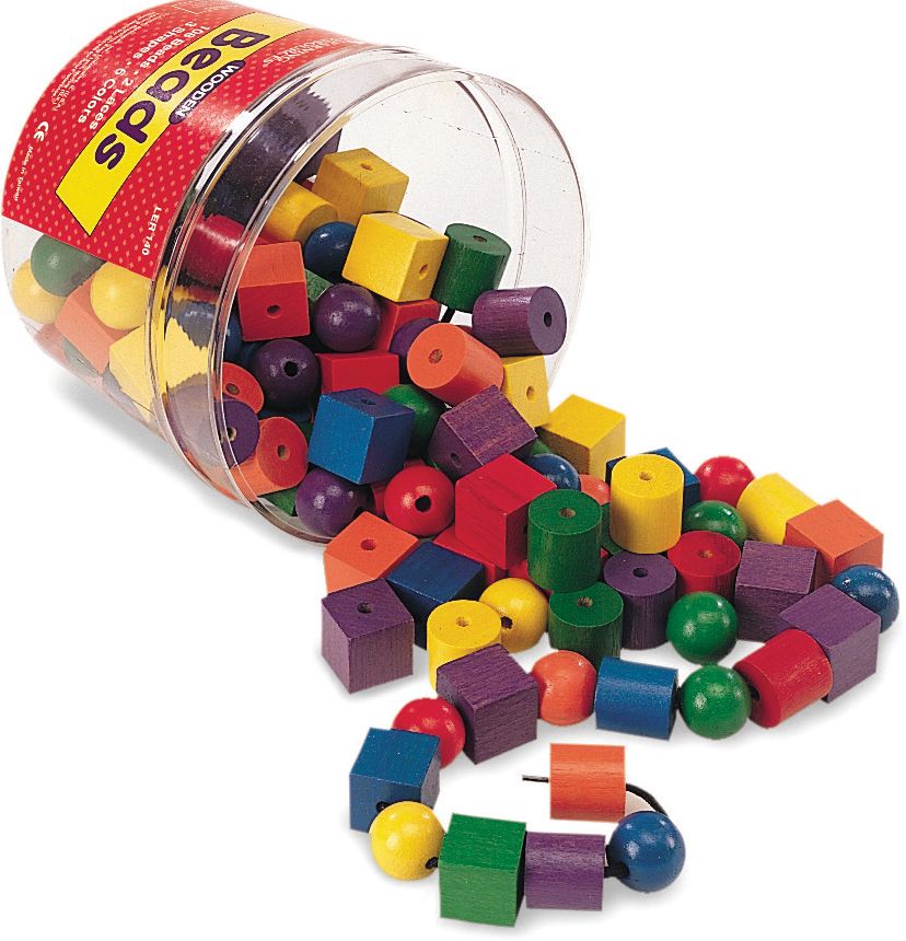 LEARNING RESOURCES LER0140 BEADS IN A BUCKET-108 BEADS 2 36 LACES