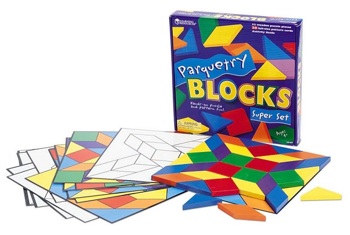 Parquetry Blocks & 20 Pattern Cards