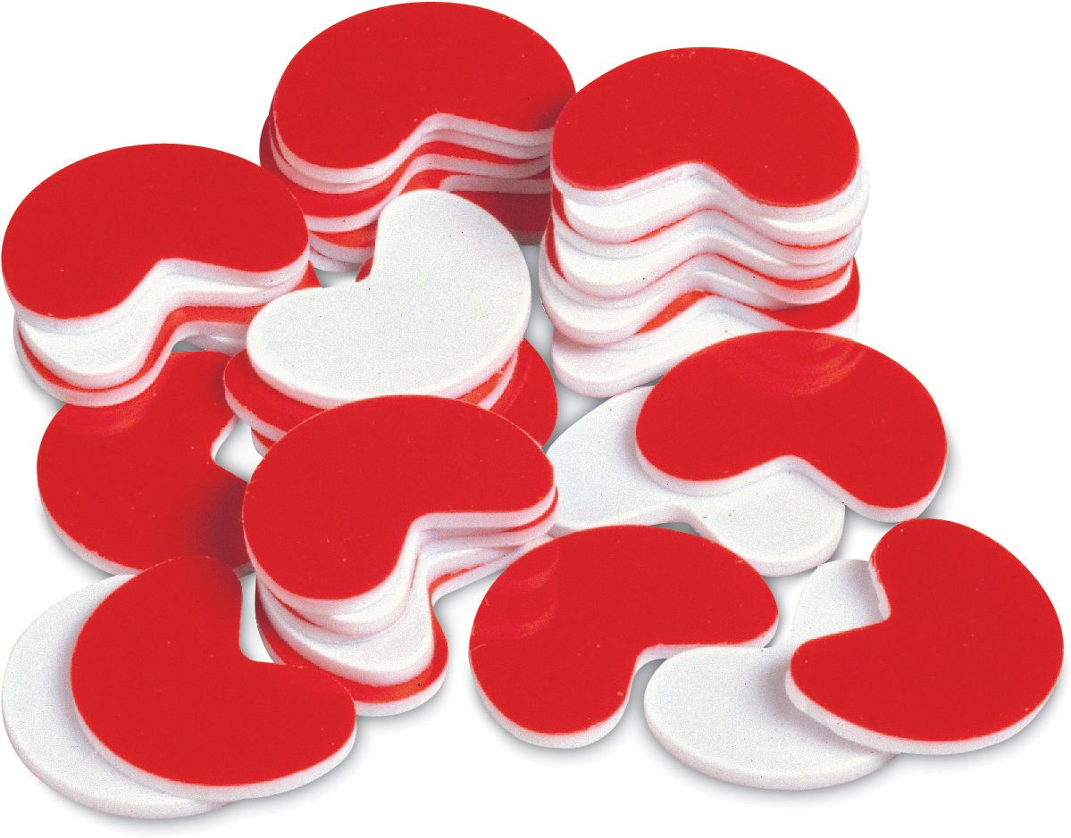 LEARNING RESOURCES LER0700 BEAN COUNTERS 200-PK-PLASTIC RED AND WHITE