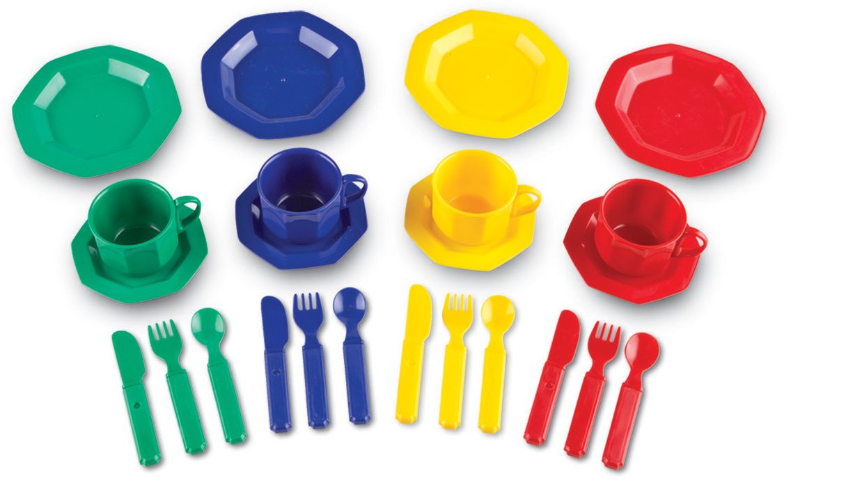 LEARNING RESOURCES LER0294 PRETEND & PLAY DISH SET-24 PIECES
