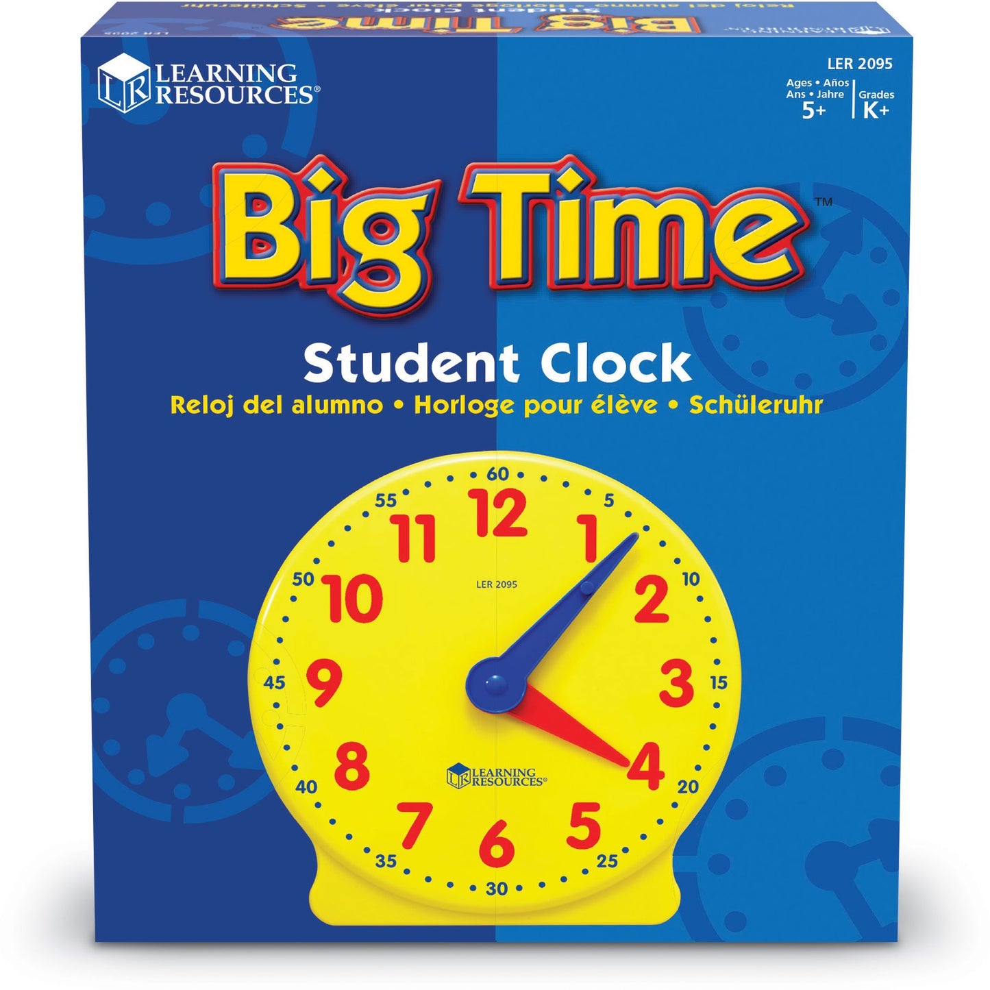 LEARNING RESOURCES LER2095 BIG TIME CLOCK STUDENT 12 HR.-5 DIAMETER PLASTIC