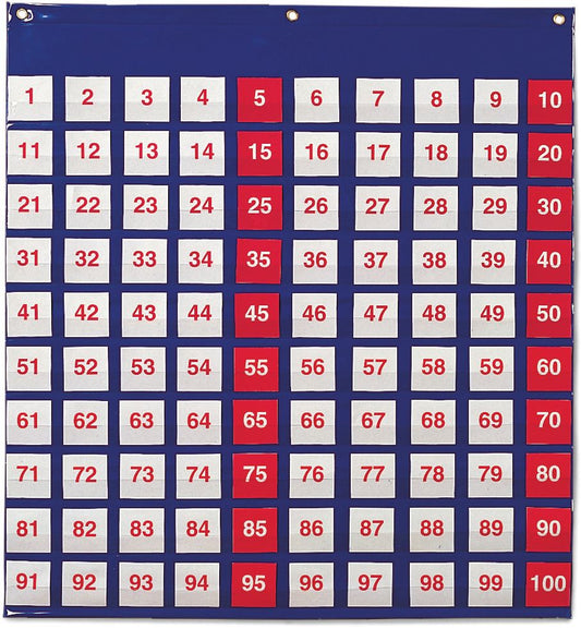 LEARNING RESOURCES LER2208 POCKET CHART HUNDREDS-26H X 27-1/2