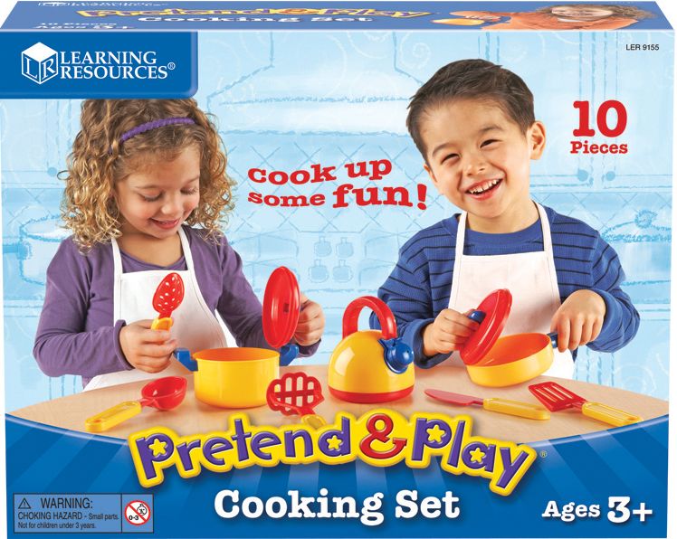 LEARNING RESOURCES LER9155 PRETEND & PLAY COOKING SET-10 PIECES