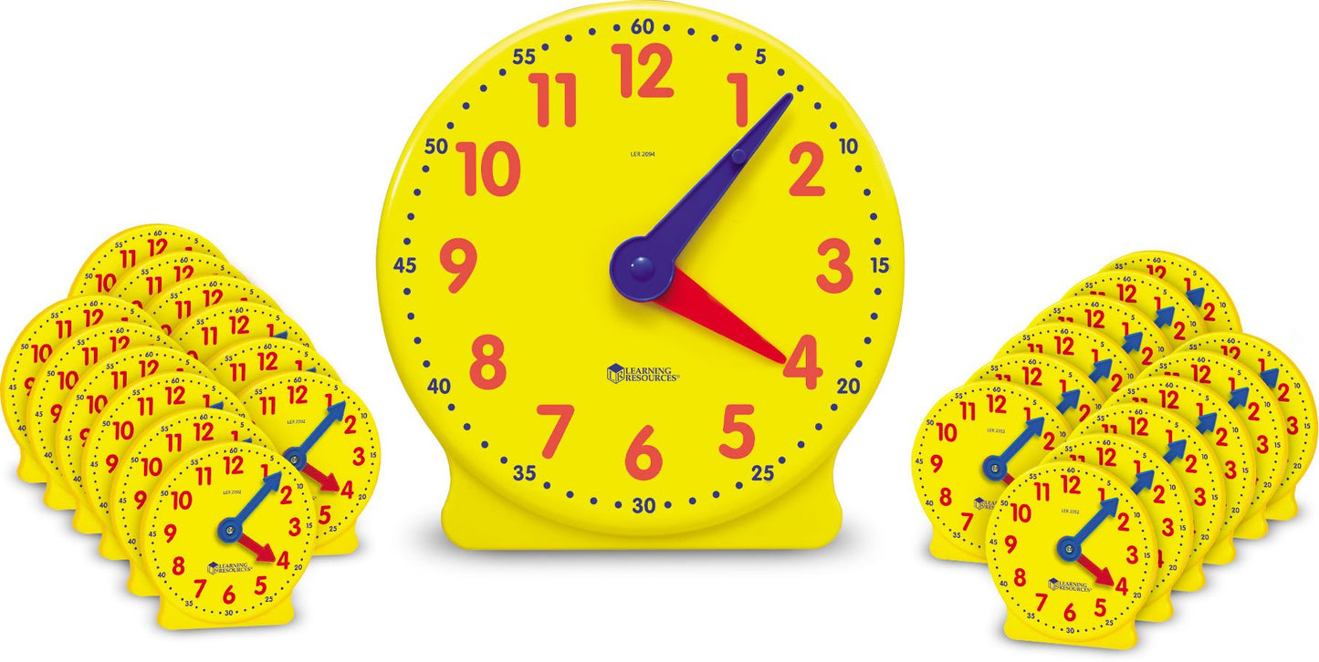 LEARNING RESOURCES LER2102 CLASSROOM CLOCK KIT-2094 & 24 MINI-CLOCKS