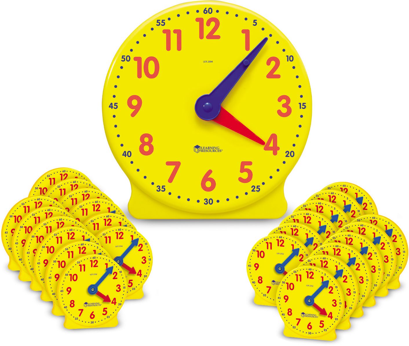 LEARNING RESOURCES LER2102 CLASSROOM CLOCK KIT-2094 & 24 MINI-CLOCKS