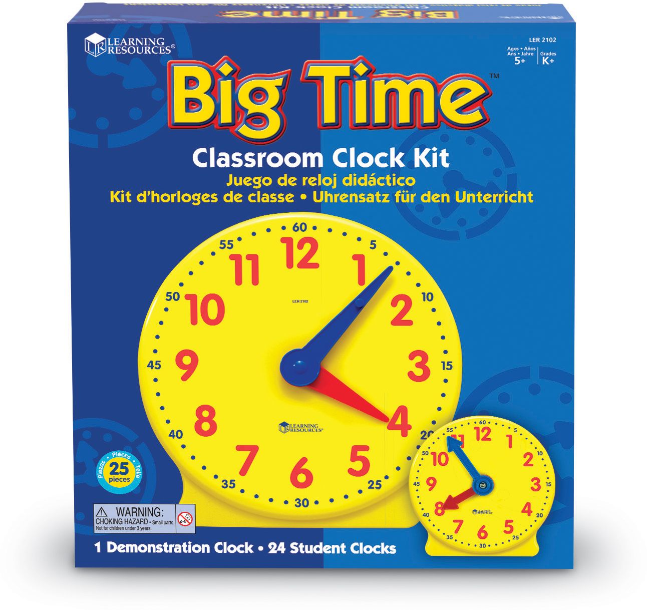 LEARNING RESOURCES LER2102 CLASSROOM CLOCK KIT-2094 & 24 MINI-CLOCKS