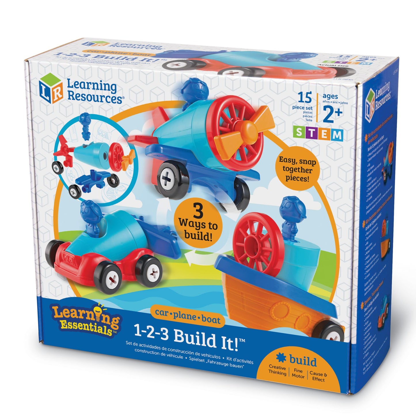 Learning Resources 1-2-3 Build It! Car-Plane-Boat
