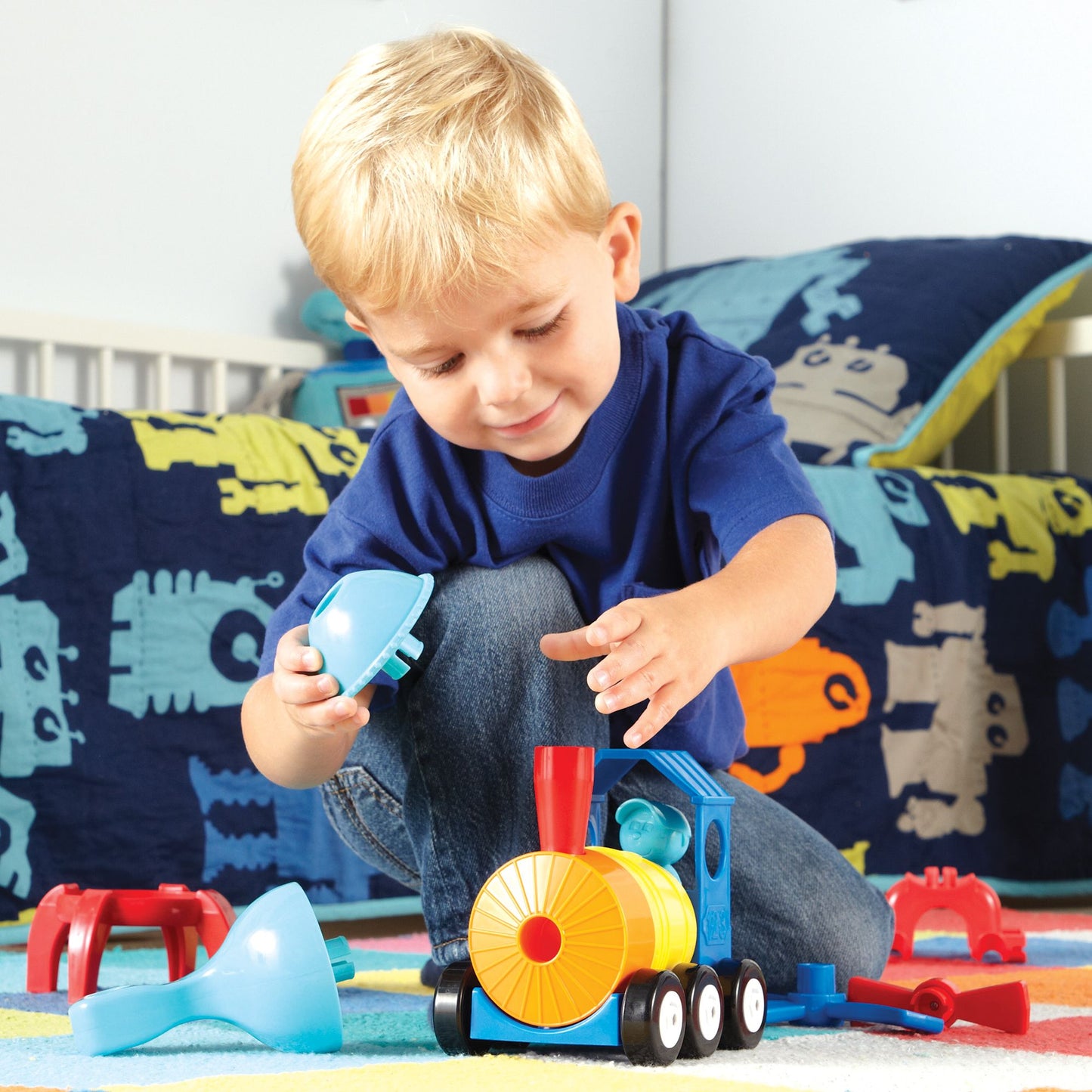 Learning Resources 1-2-3 Build It! Rocket-Train-Helicopter
