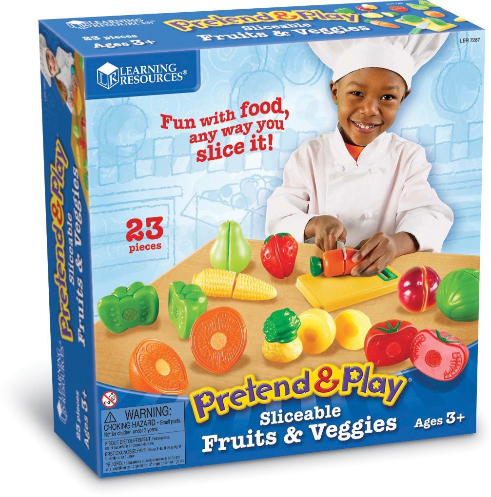 Learning Resources LER7287 Pretend & Play Sliceable Fruits &- Veggies