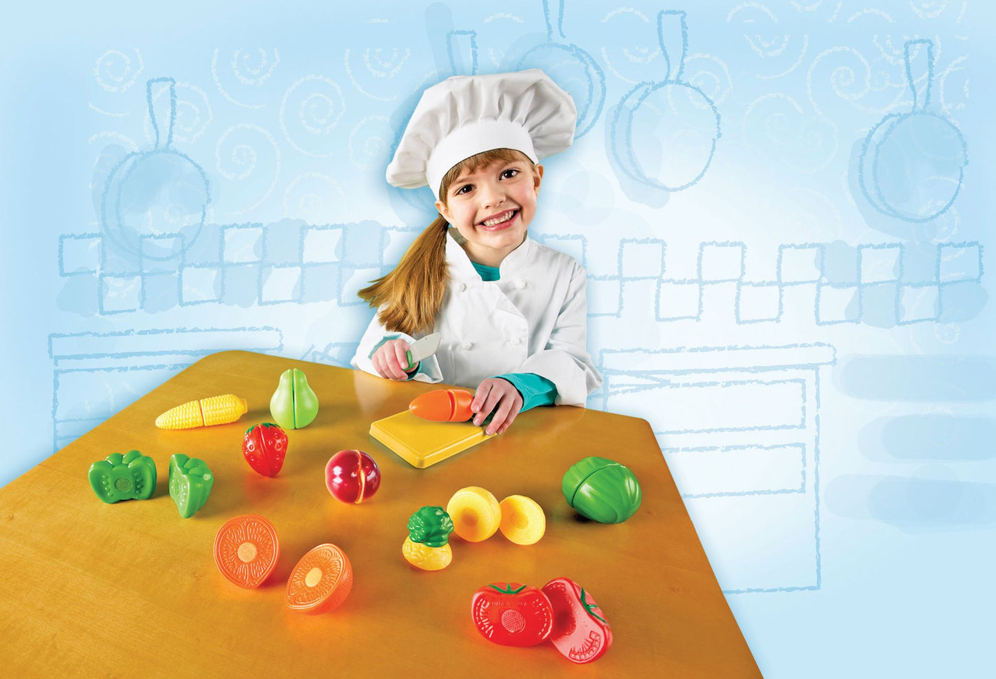 Learning Resources LER7287 Pretend & Play Sliceable Fruits &- Veggies