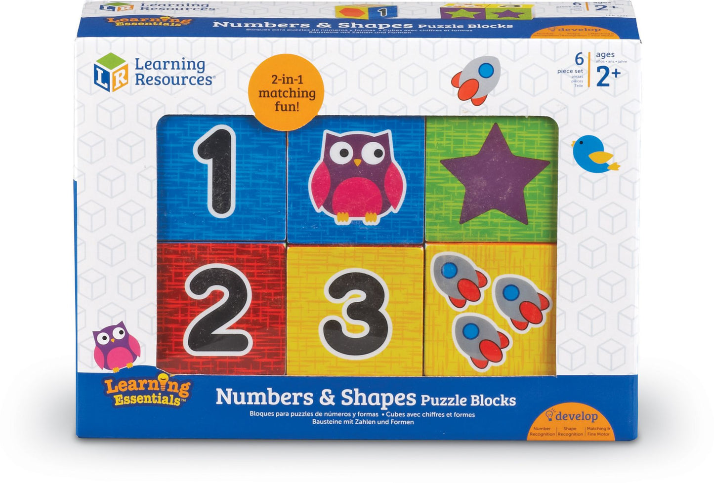 Learning Essentials Numbers & Shapes Puzzle Blocks