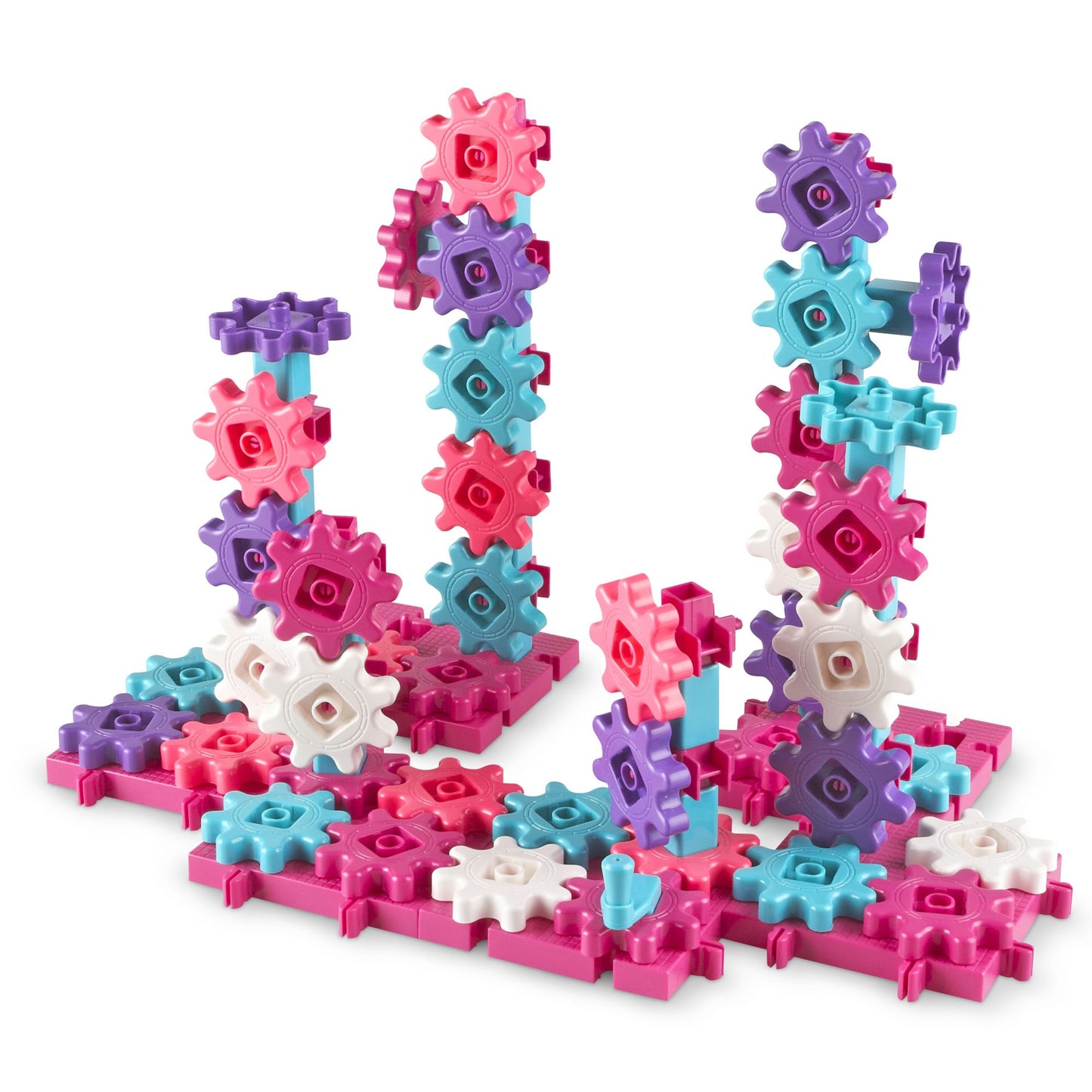Learning Resources Gears Gears Gears!100-Piece Deluxe Building Set, Pink