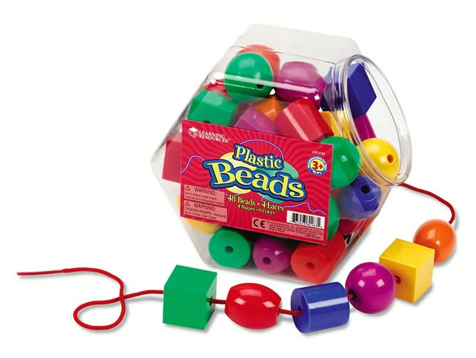 Plastic Lacing Beads Set of 48