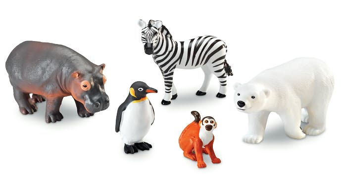 Learning Resources LER0788 Jumbo Zoo Animals 5-Set